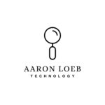 Line Style Black Magnifying Glass Technology Logo